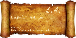 Lajkó Ambrus névjegykártya
